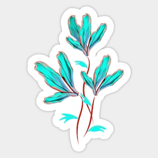 Fluorescent blue flowers Sticker